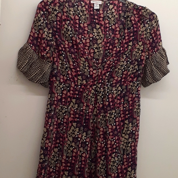 Max & Co by MaxMara Italian 100% Silk floral V-neck Dress size 6 - Picture 3 of 13